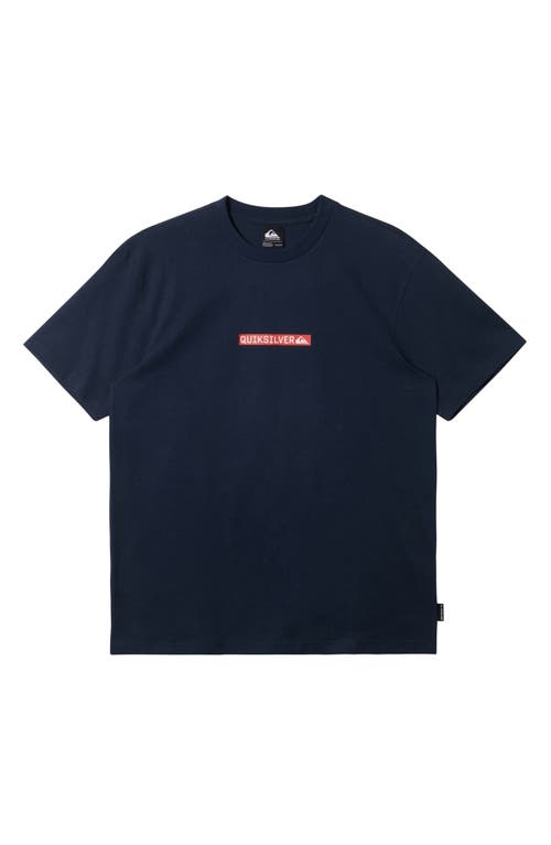 Shop Quiksilver Clicker Logo Organic Cotton Graphic T-shirt In Navy