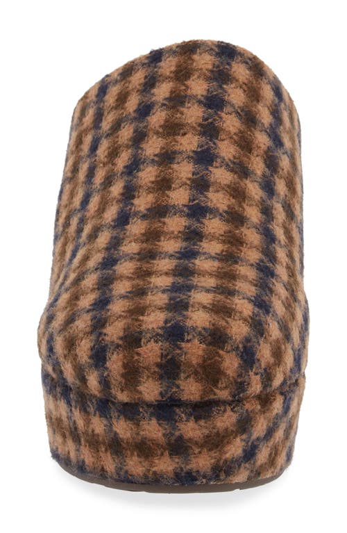 Chocolat Blu Gertie Platform Clog In Brown-navy Tweed