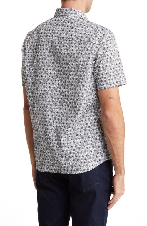 Shop Westzeroone Cotric Short Sleeve Woven Button-up Shirt In Black/white