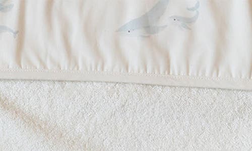 Pehr Follow Me Elephant Organic Cotton Hooded Towel In Follow Me Whale