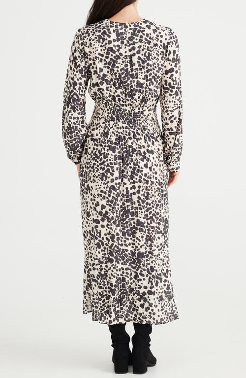 BRAVE + TRUE BRAVE+TRUE TURNING POINT PRINT LONG SLEEVE MAXI DRESS 