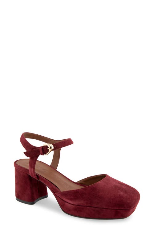 Shop Aerosoles Soir Platform Pump In Burgundy Kid Suede