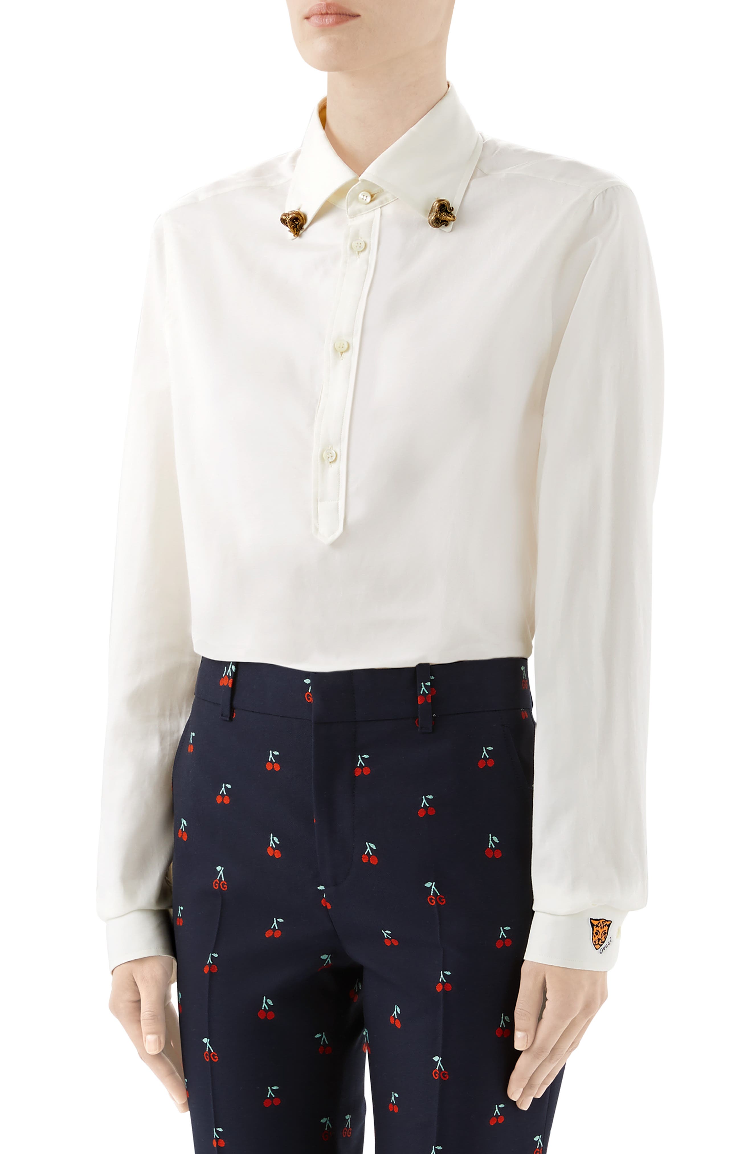 Gucci Ram ButtonDown Collar Cotton Shirt Nordstrom