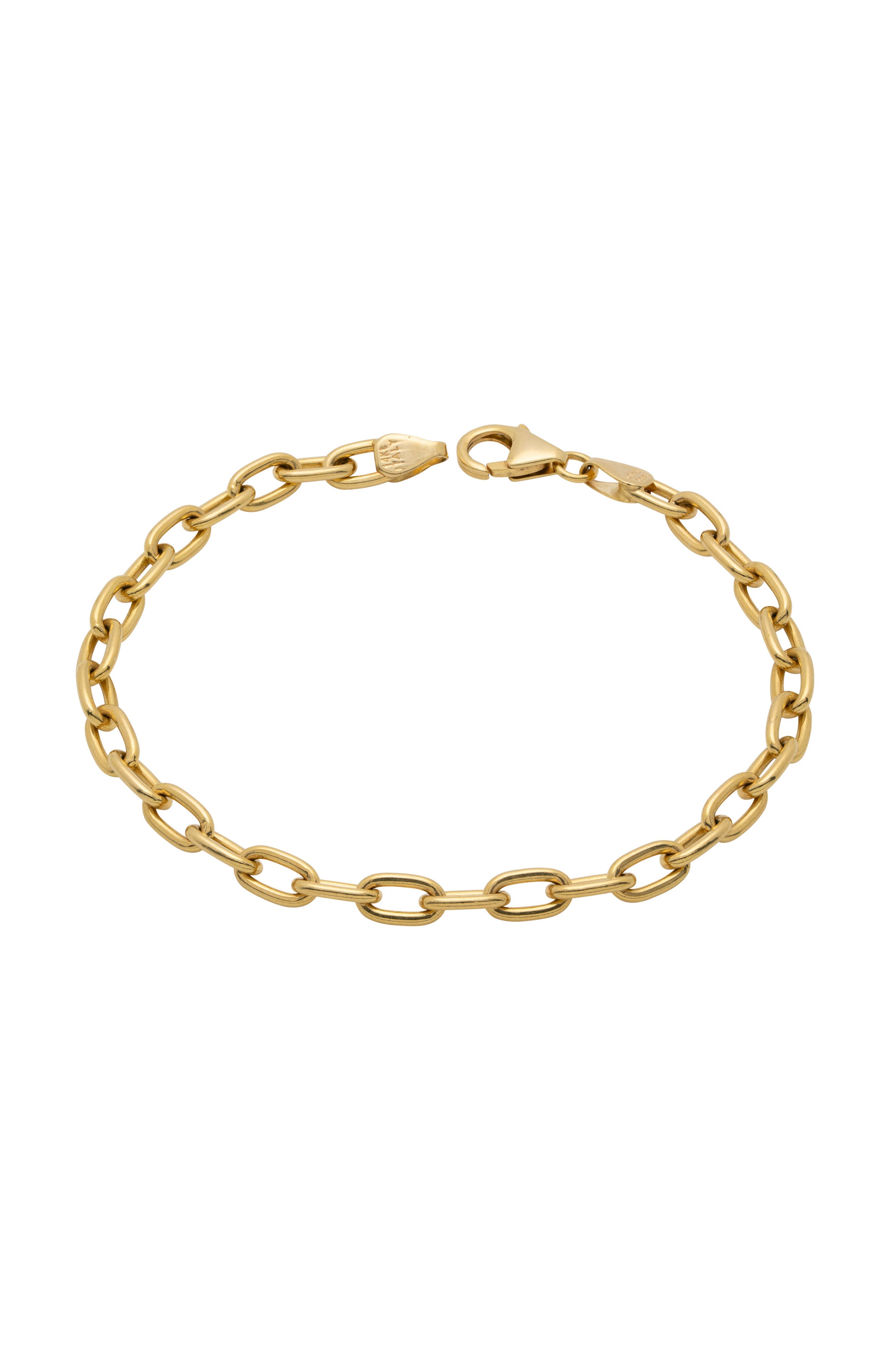 Dremmy Studios Dainty Chunky Link Chain Bracelet 18K Gold Filled Simple Wide Cuban Curb Chain Oval Bracelet Stacking Paperclip Chain Rolo Chain Bracelet for Women Minimalist Personalized Jewelry 