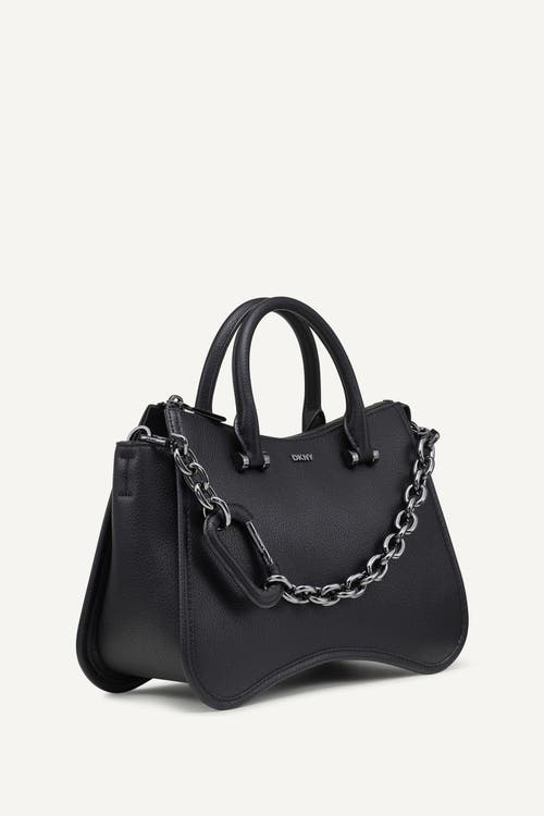 Shop Dkny Adria Satchel In Black/gunmetal