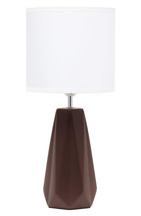 Shop Lalia Home Ceramic Prism Table Lamp In Brown