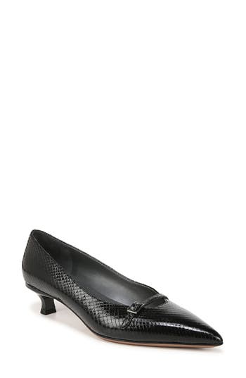 Franco Sarto Women's Malia Python Embossed Kitten Heel Pumps In Black