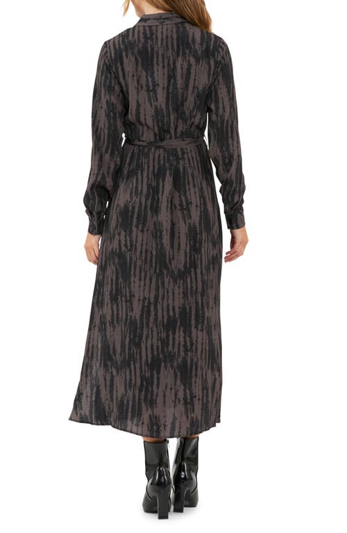 RIPE MATERNITY RIPE MATERNITY SYLVIA LONG SLEEVE TIE WAIST MATERNITY SHIRTDRESS
