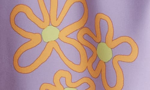 Shop Sovereign Code Cruise Flower Print Swim Trunks In Aster/lavender