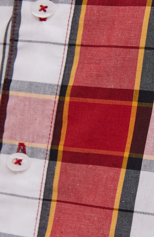 Shop Bench . Marcin Check Cotton Button-up Shirt In Red White