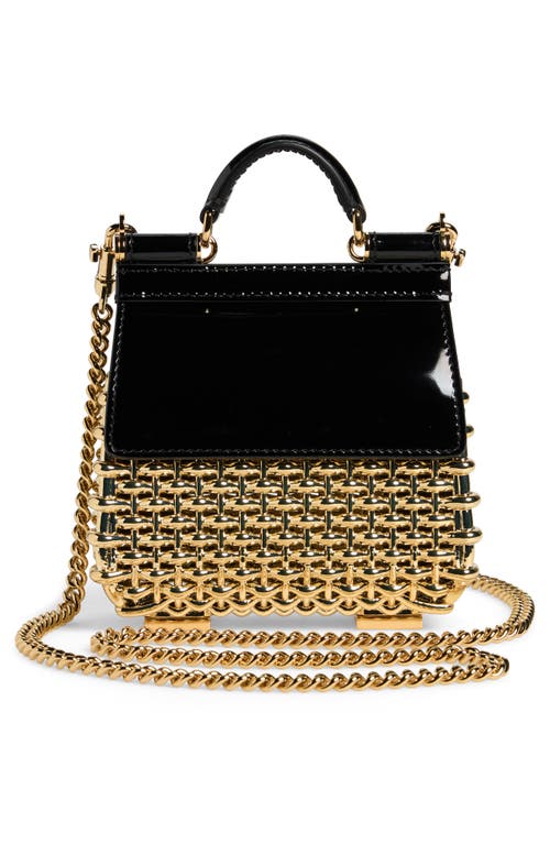 Dolce & Gabbana Dolce&gabbana Mini Sicily Box Cage Shoulder Bag In 87530 Gold/black