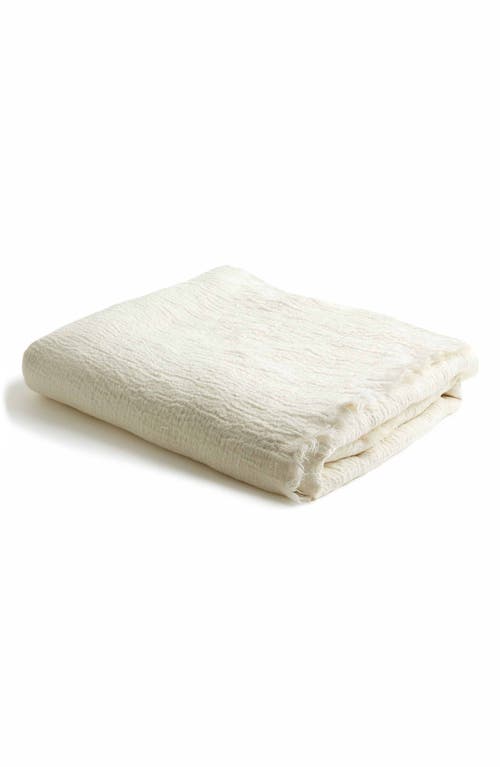 PIGLET IN BED Crinkle Linen Throw Blanket in Cream at Nordstrom