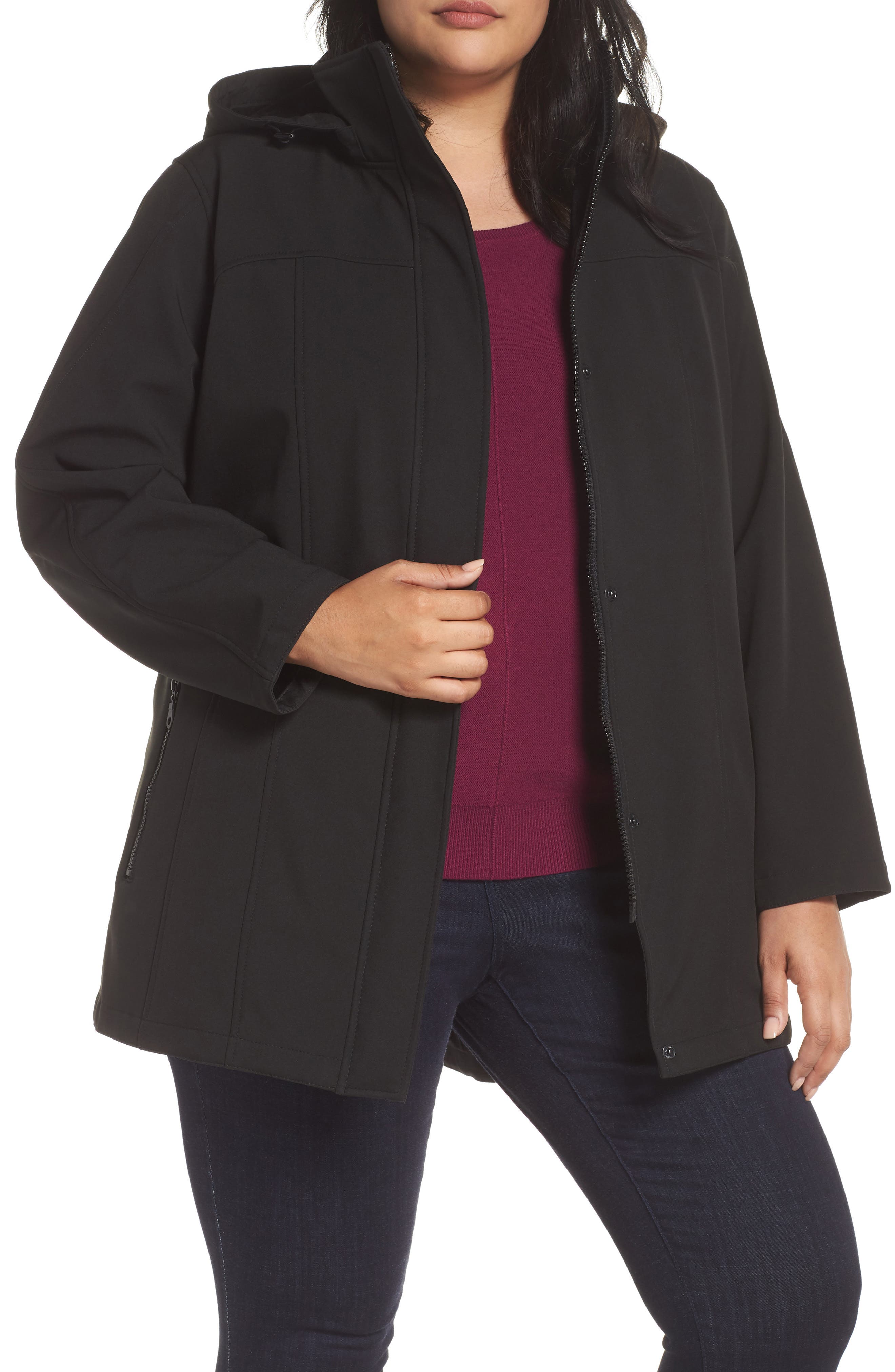 kristen blake hooded soft shell jacket