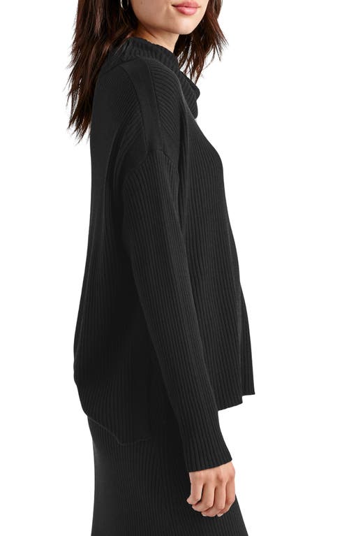 Shop Splendid Georgie Cowl Neck Rib Sweater In Black