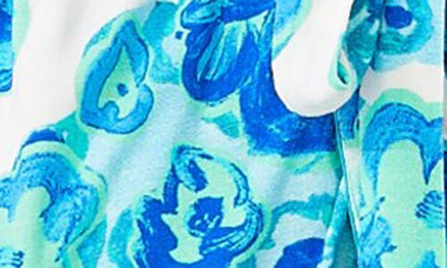 Shop Alivia Joey Print Robe In Floral Pond Blue