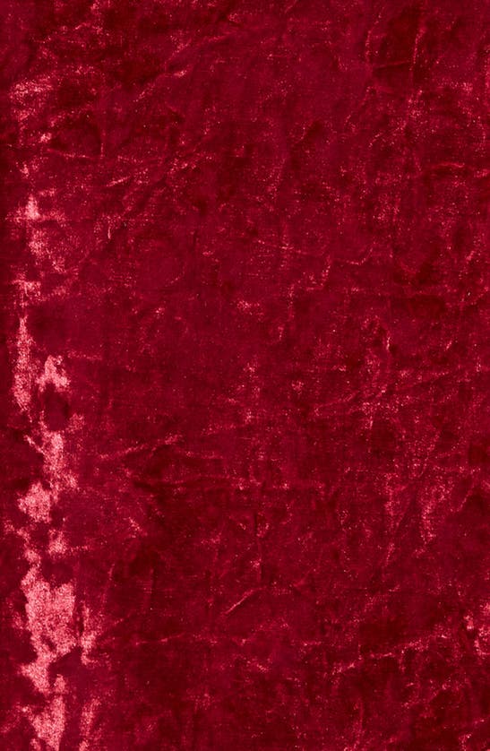 Ava & Yelly Kids' Mock Neck Crushed Velvet Faux Wrap Dress In Ruby Red