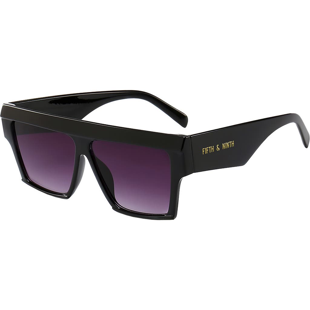 Fifth & Ninth Avalon 70mm Square Sunglasses In Black/black