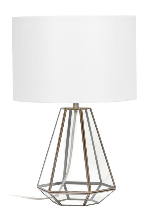 Shop Lalia Home Geometric Table Lamp In Brass/clear Glass