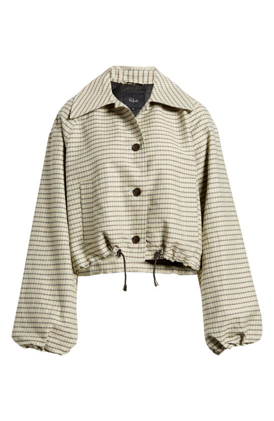Shop Rails North Check Cotton & Linen Jacket In Sage Mini Check