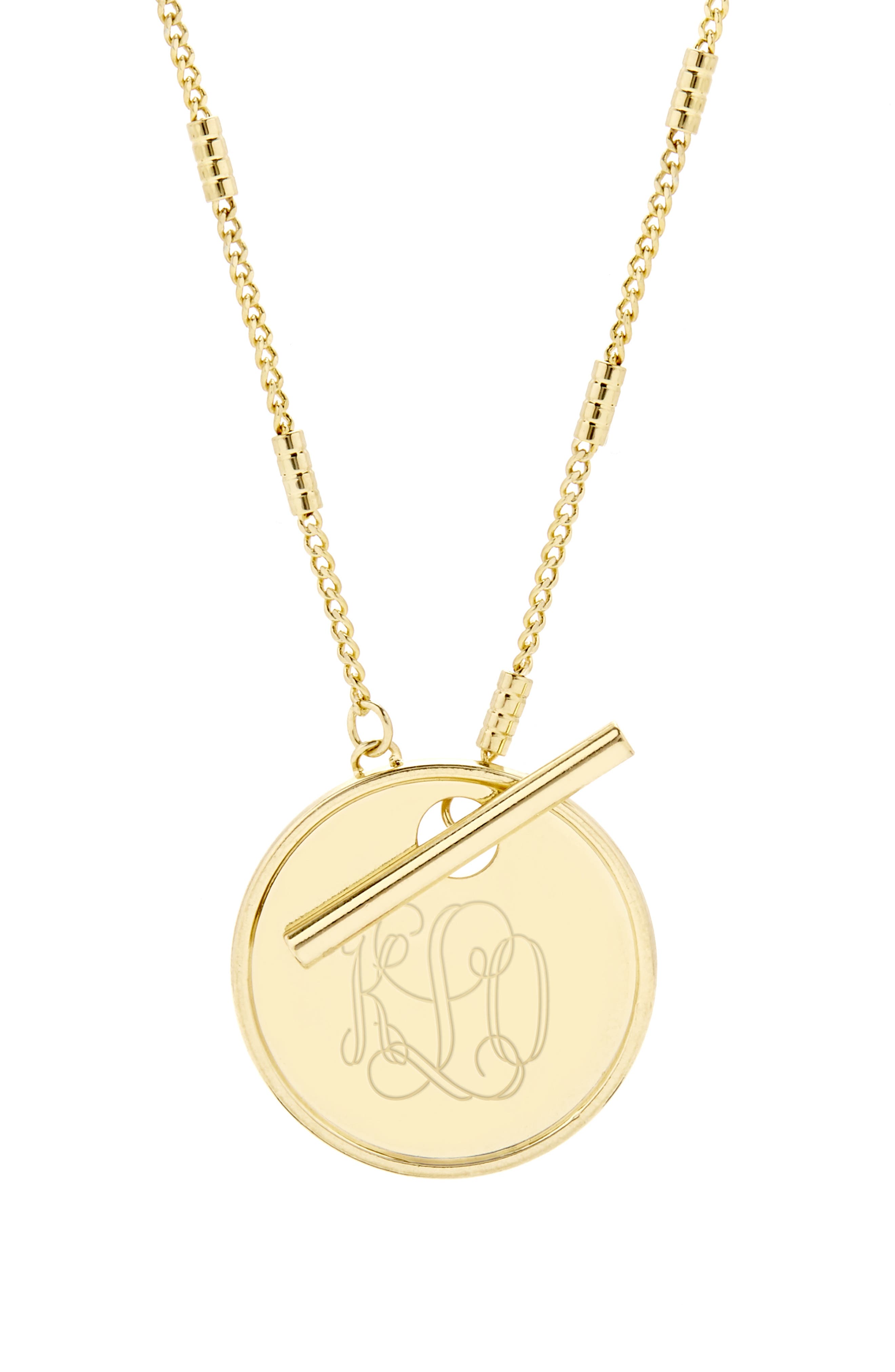 monogram necklace gold