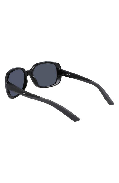 Shop Nike Audacious 135mm Square Sunglasses In Black/dark Grey