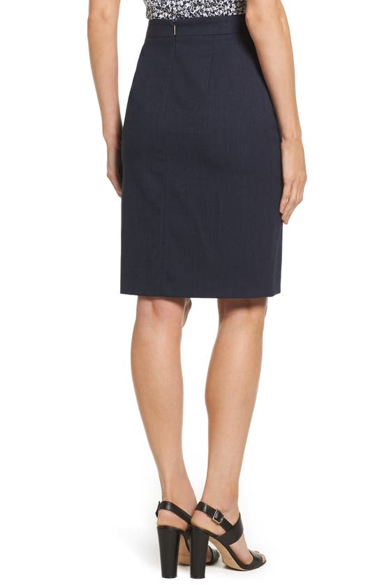 Hugo Boss Valesana Stretch Wool Pencil Skirt In Navy