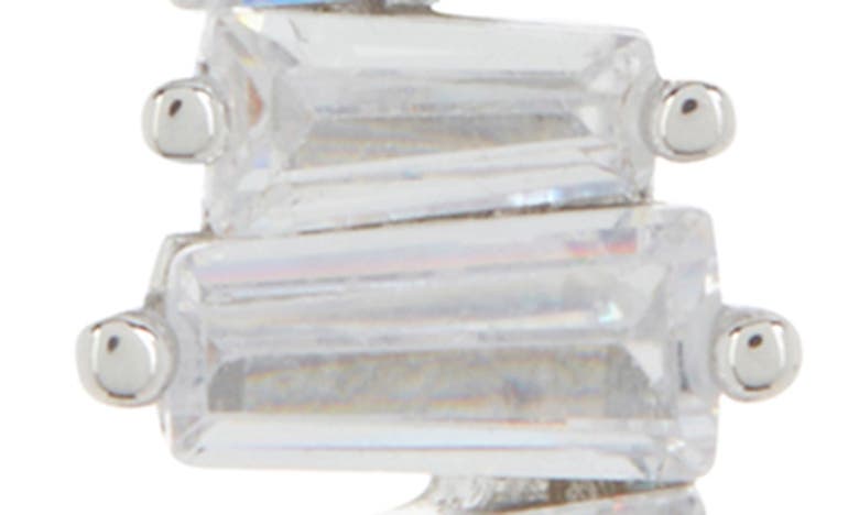 Shop Nordstrom Rack Staggered Baguette Cubic Zirconia Drop Earrings In Clear- Silver