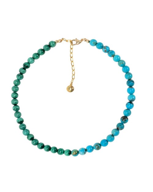 FRY POWERS Turquoise + Malachite Collar Necklace in Turquoise/malachite 