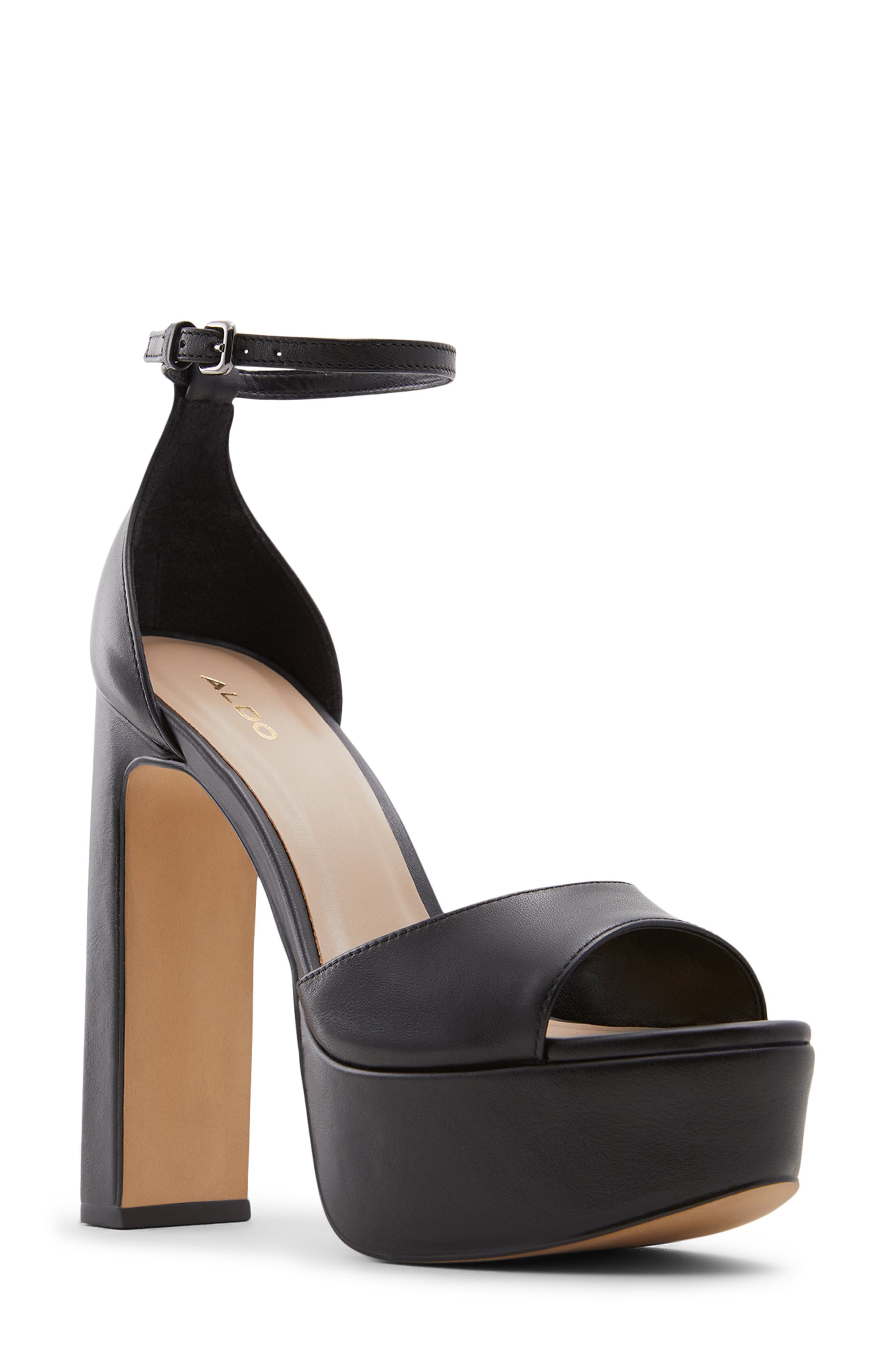 aldo black platform heels