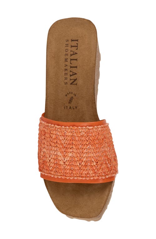 Shop Italian Shoemakers Ibbie Platform Wedge Slide Sandal In Orange