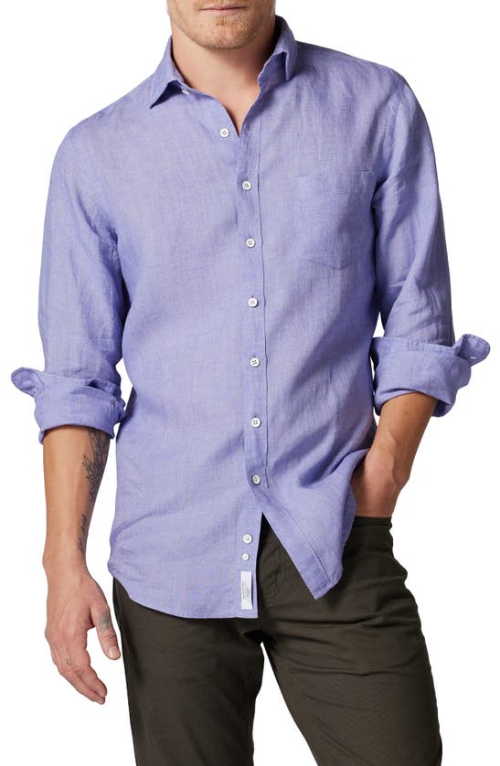 Rodd & Gunn Coromandel Button-up Linen Shirt In Lavender