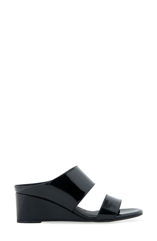 Shop Aerosoles Wheeler Wedge Heel Sandal In Black Patent Pu