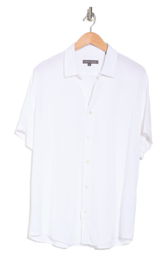 Slate & Stone Solid Short Sleeve Shirt In White