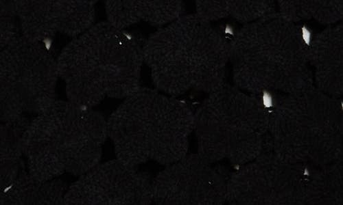 Bobeau Floral Crochet Short Sleeve Top In Black