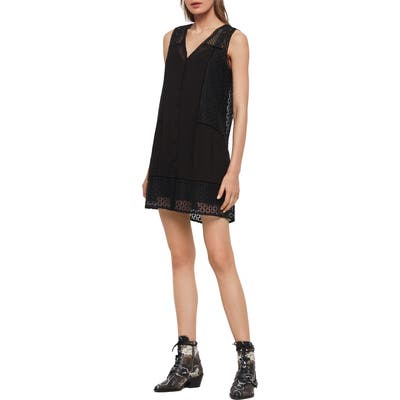 Allsaints Manie Lace Shift Dress, Black