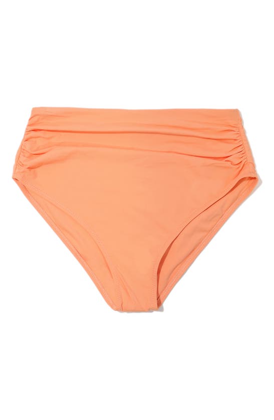 Shop Hanky Panky Ruched High Waist Bikini Bottoms In Florence Orange