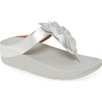Fitflop Fino Leaf Flip Flop, Metallic
