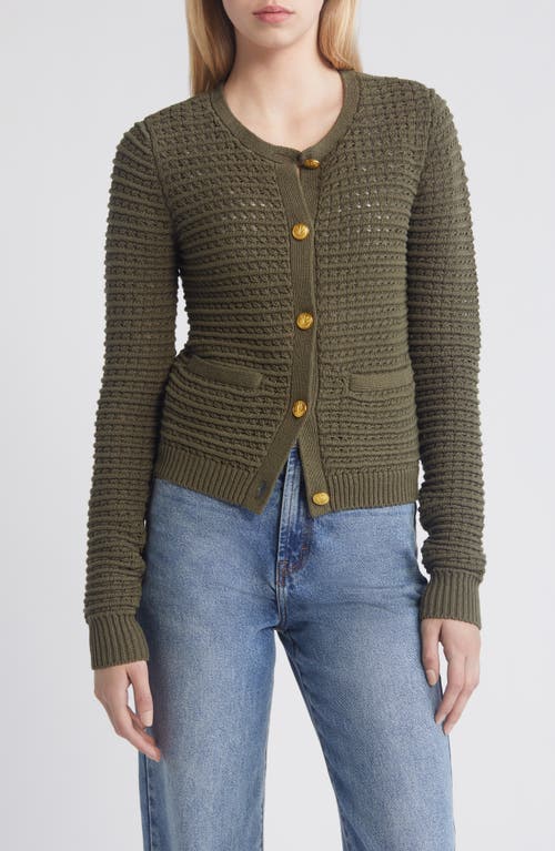 Shop Rag & Bone Marlee Open Stitch Cardigan In Army