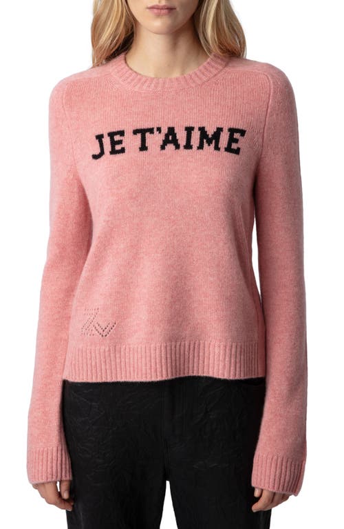 Zadig & Voltaire Lili Je T'Aime Cashmere Sweater in Litchi at Nordstrom, Size X-Small