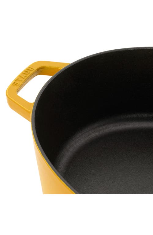 Shop Staub 6.25-quart Enameled Cast Iron Shallow Oval Dutch Oven In Citron