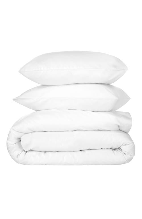 Nate Home by Nate Berkus Signature 400-Thread Count Percale Duvet Cover Set in Snow (White) at Nordstrom