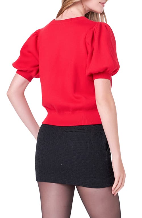 Shop English Factory Puff Sleeve Sweater In Red