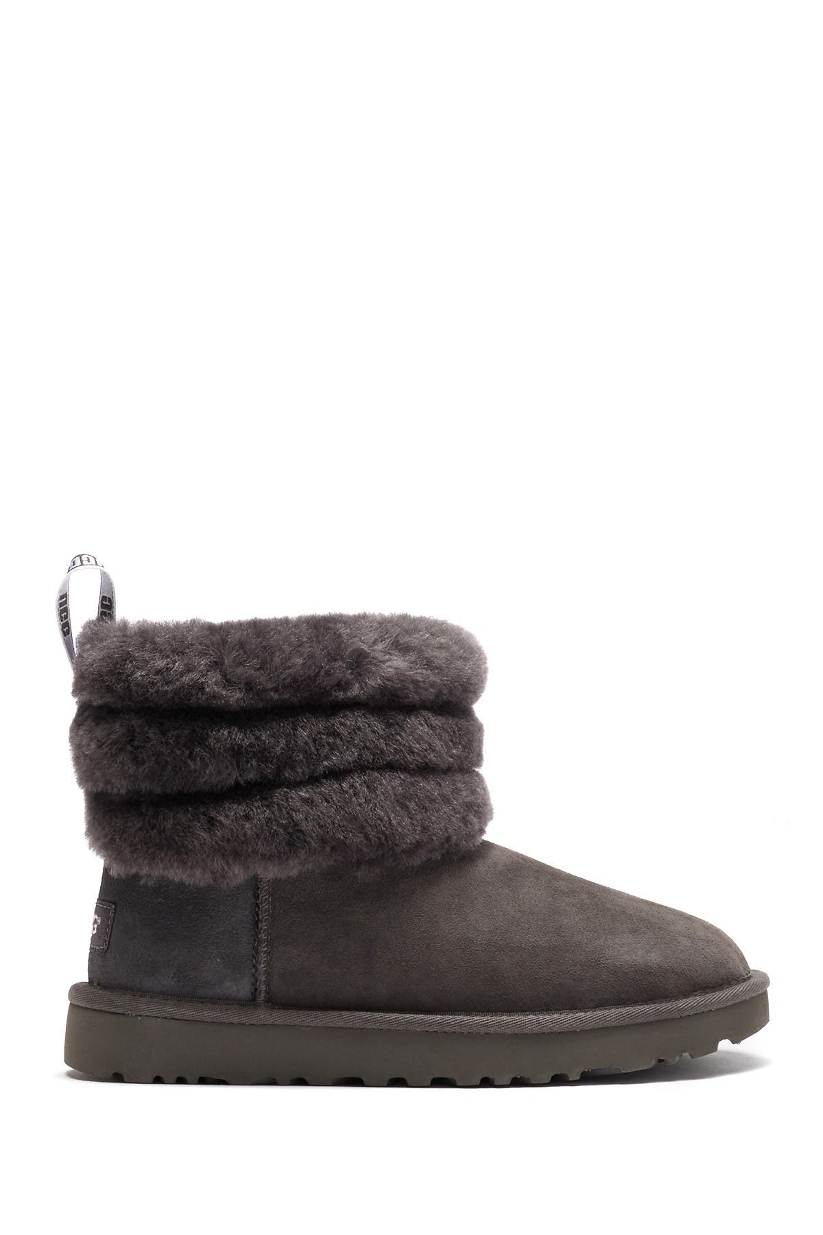 UGG | Classic Mini Genuine Shearling Fluff Quilted Boot | Nordstrom Rack