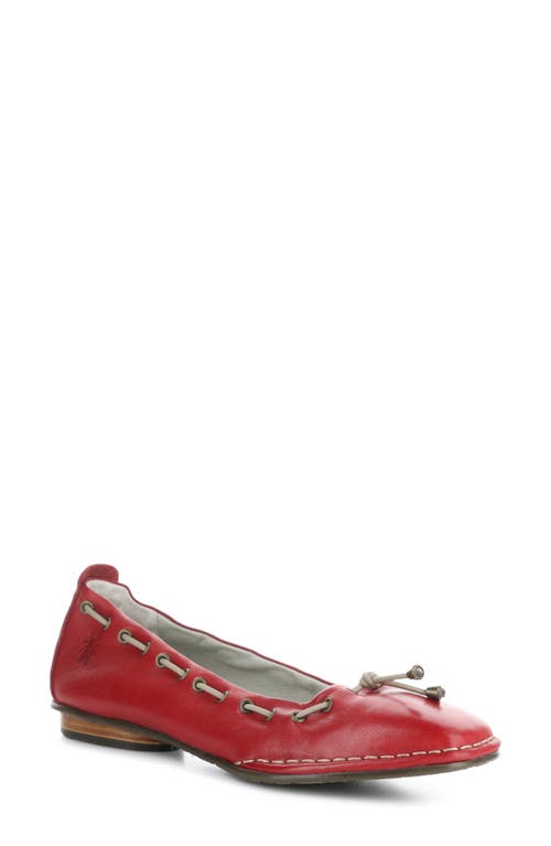 Bapi Ballet Flat in Red Velvet