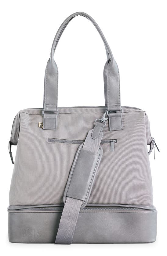 Shop Beis Béis The Convertible Mini Weekend Bag In Grey