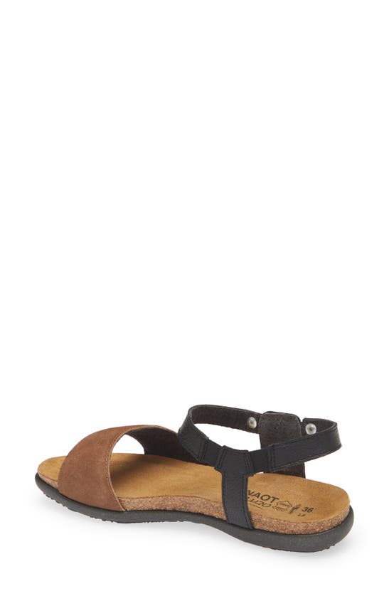 Naot Sabrina Sandal In Brown Suede/ Black Leather