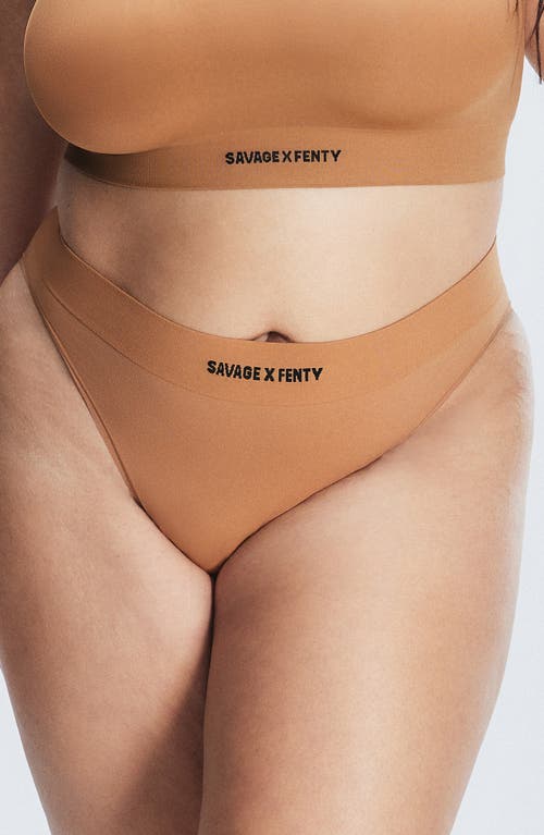 Savage X Fenty Seamless High Waist Briefs In Sweet Latte Nude