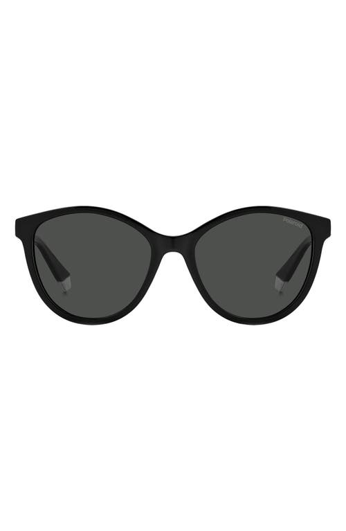 Polaroid 54mm Polarized Round Sunglasses In Black/grey Polarized