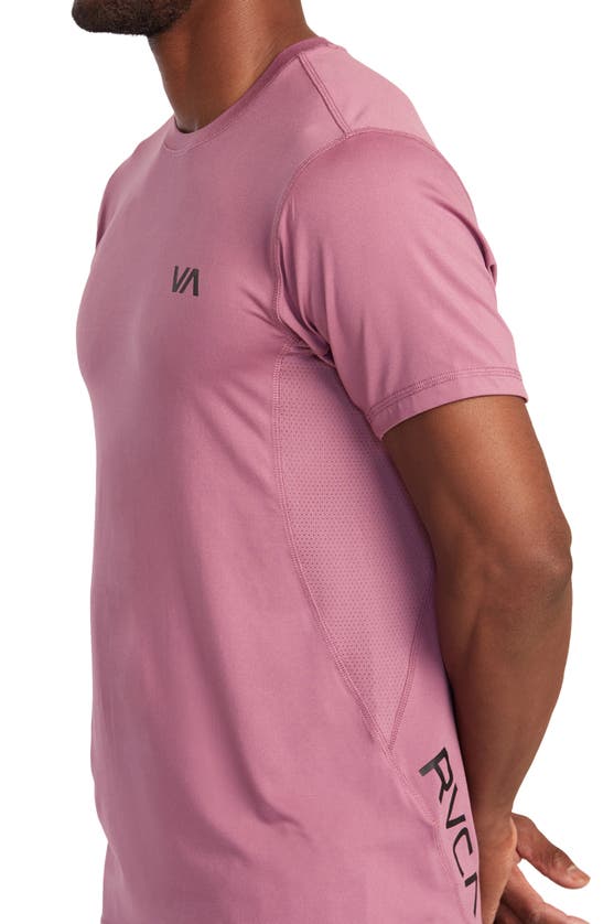 Rvca Sport Vent Logo Graphic T-shirt In Rose Shadow