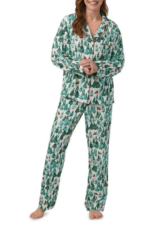 BedHead Pajamas Print Cotton Flannel Pajamas in Winter Forest at Nordstrom, Size X-Small